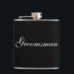 Flacon Groomsman<br><div class="desc">Le flacon pour le toiletteur est montré en noir et blanc. Customisez cet objet ou achetez tel quel.</div>