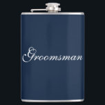 Flacon Groomsman<br><div class="desc">Le flacon pour le toiletteur est montré en bleu marine et blanc. Customisez cet objet ou achetez tel quel.</div>