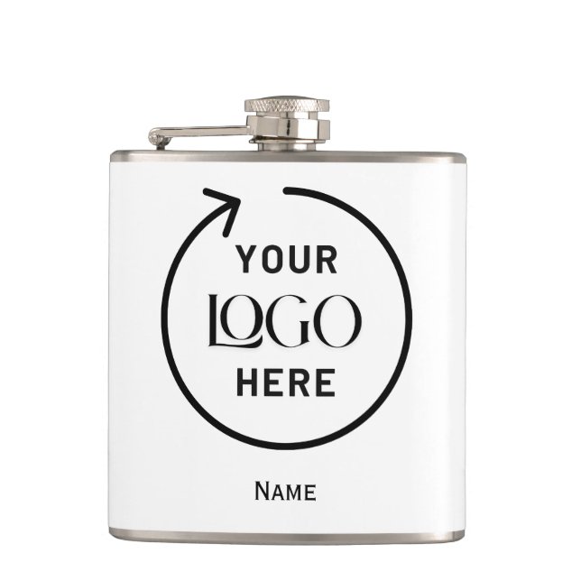 Flacon Hip Square Logo Personnalisé (Devant)