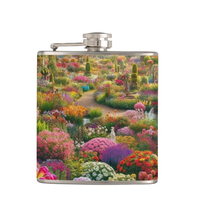 Flacon Hipster Art Jardin Paradis Fleuris (Devant)