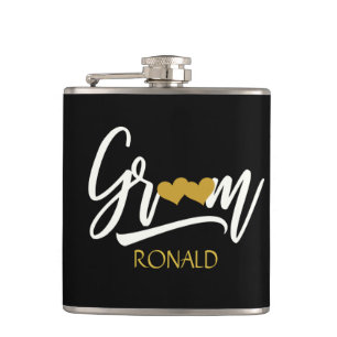 Flacon Mariage noir et or Elegant Groom