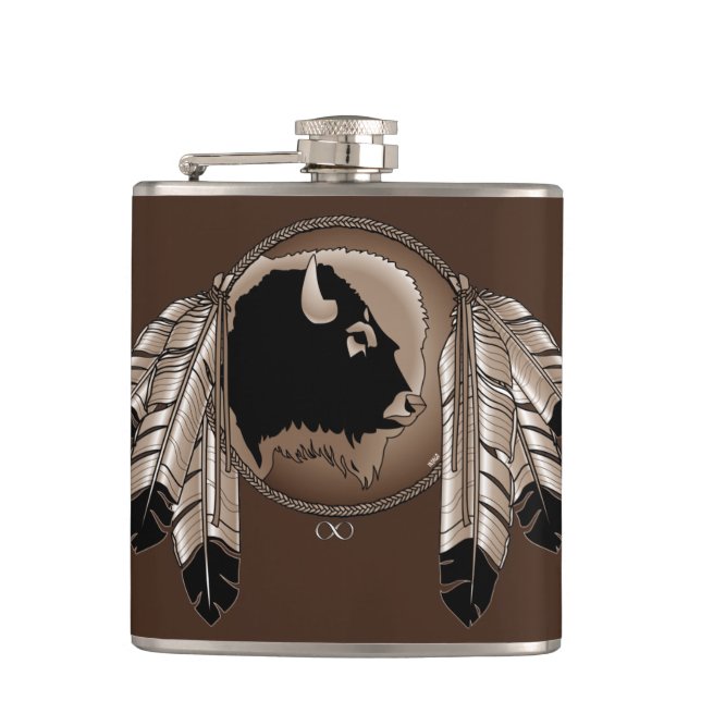 Flacon métis Esprit personnalisé Buffalo Flacon d' (Devant)