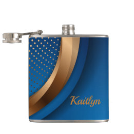 Flacon moderne bleu et or enveloppé de vinyle pour