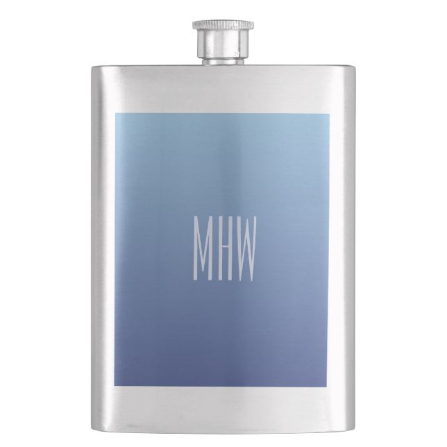 Flacon monogramme personnalisé Blue Gradient (devant)
