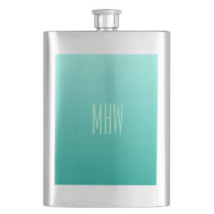 Flacon monogramme personnalisé Emerald Gradient