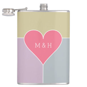 Flacon monogramme personnalisé Motif de coeur