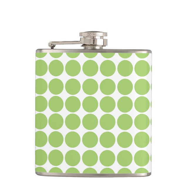 Flacon Motif à points Polka vert et blanc (Devant)