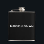 Flacon noir de Groomsman<br><div class="desc">Un flacon est idée parfaite de cadeau pour des mariages, des anniversaires ou n'importe quelle occasion spéciale. Personnalisez-le avec votre propre texte.</div>