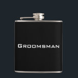 Flacon noir de Groomsman<br><div class="desc">Un flacon est idée parfaite de cadeau pour des mariages,  des anniversaires ou n'importe quelle occasion spéciale. Personnalisez-le avec votre propre texte.</div>
