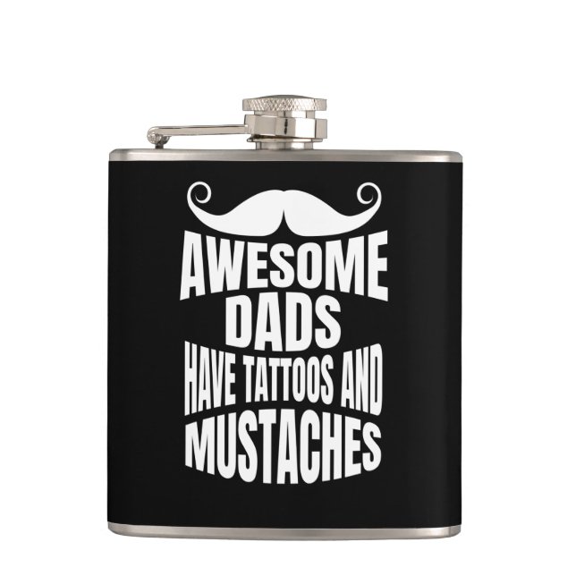 Flacon noir Les papas merveilleux ont des tatouage (Devant)