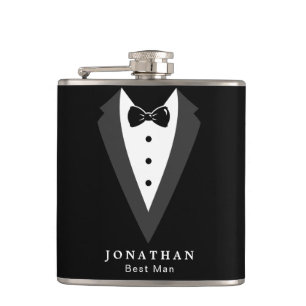 Flacon noir personnalisable Groomsman Vinyl envelo