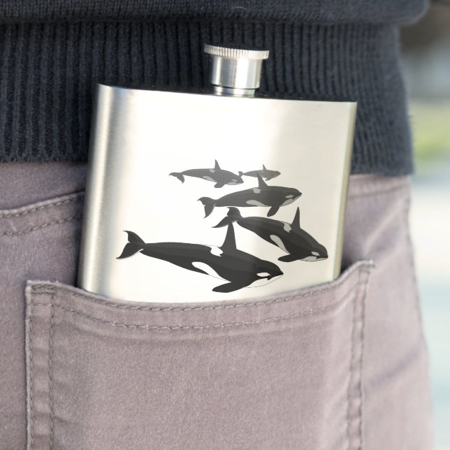 Flacon Orca Custom Killer Whale Art Drink Flask Fl (En situation)