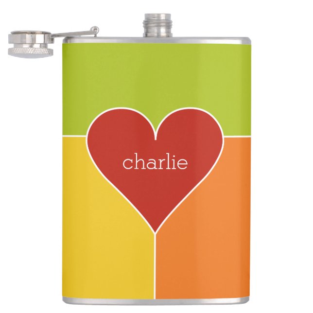 Flacon personnalisé avec monogramme à motif de cœu (Ouvert)