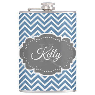 Flacon personnalisé bleu Chevron