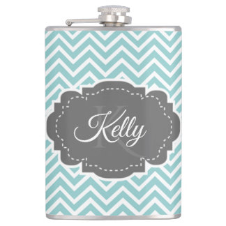 Flacon personnalisé Chevron turquoise