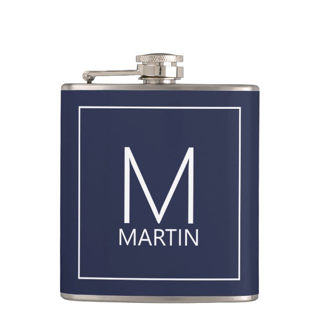 Flacon personnalisé moderne avec monogramme et nom (Devant)