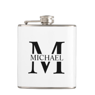 Flacon personnalisé monogramme et nom blanc