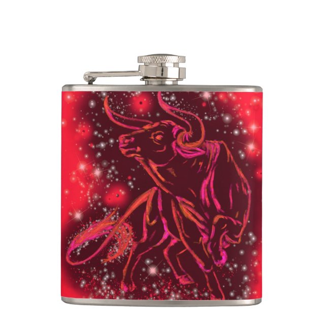 Flacon rouge avec Taureau couchant dans Starry Nig (Devant)
