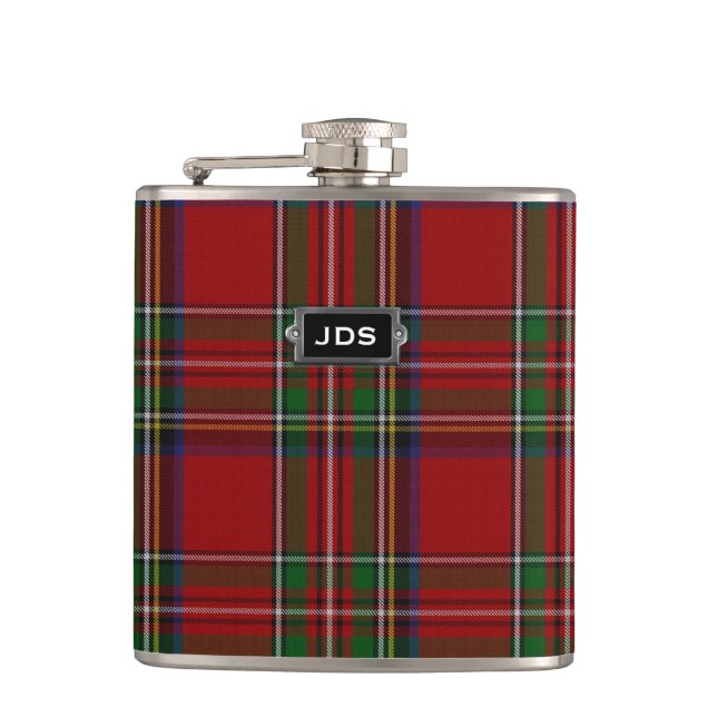 Flacon royal de plaid de tartan de Monogramed (Devant)