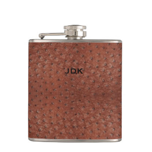Flacon simili cuir d'autruche Brown de Monogramed