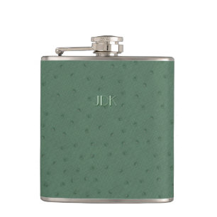 Flacon simili cuir d'autruche verte de Monogramed