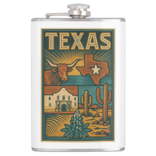 Flacon Texas - Flacon de poche en acier inoxydable