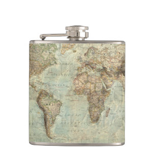 Flacon vintage de carte du monde