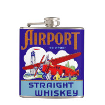 Flacon vintage de pilote d'avion d'étiquette de