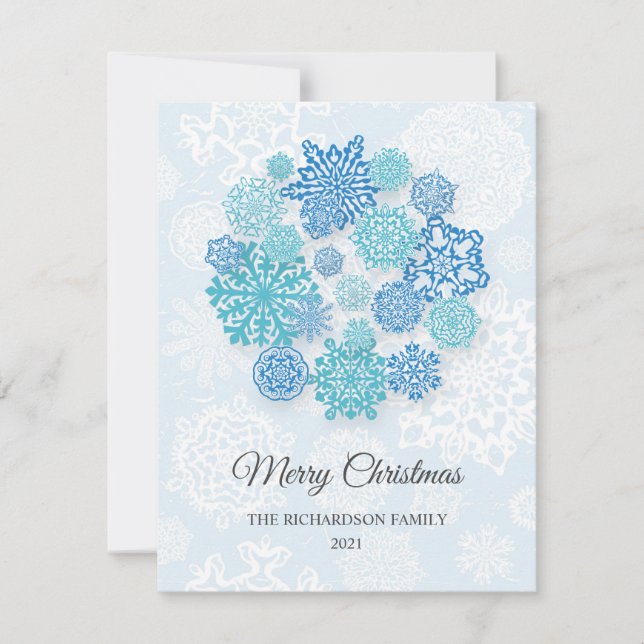 Flacons de neige bleu glace - conception de carte  (Devant)