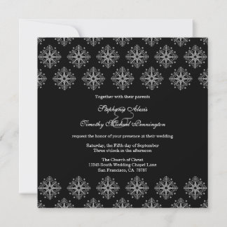 Flacons de neige noirs + blancs invitation de mari