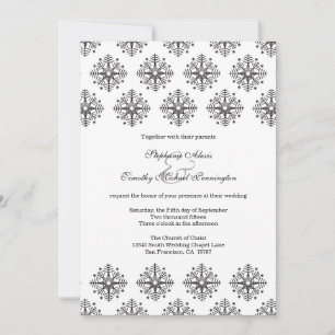 Flacons de neige noirs + blancs invitation de mari
