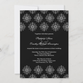 Flacons de neige noirs + blancs invitation de mari