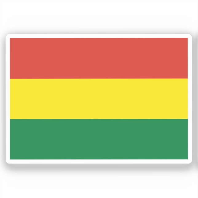 Flag of Bolivia Custom-Cut Vinyl Sticker (Recto)