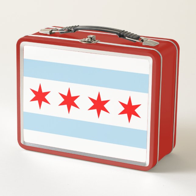 Flag of Chicago, Illinois Metal Lunch Box (Devant)