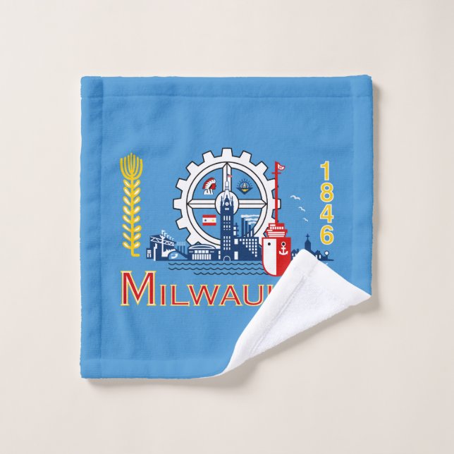 Flag of Milwaukee, Wisconsin  (Gant de toilette)