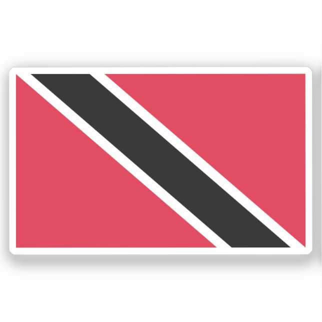 Flag Trinidad and Tobago Custom-Cut Vinyl Sticker (Recto)