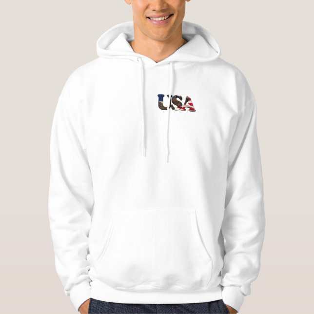 FLAG US & EAGLE Sweat - shirt à capuche à l'améric (Devant)