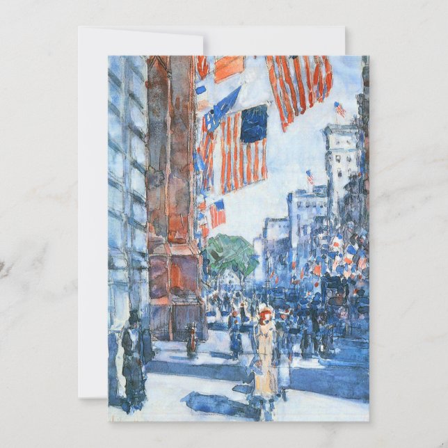 Flags Fifth Avenue de Childe Hassam, Art Vintage (Devant)
