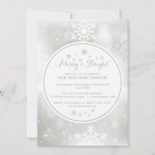 FLAKES DE NEIGE BOKEH CHRISTMAS INVITATION PARTI