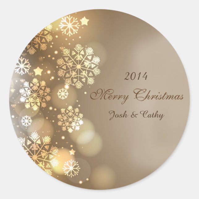 Flakes Gold personnalisés Étiquette à vin pour Noë (Devant)