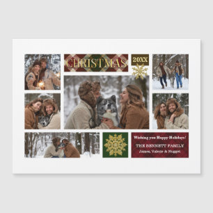 Flakes Rustique Plaid & Gold Snowflakes Multi Phot