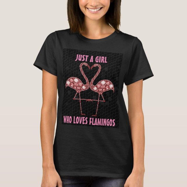 flamand rose étincelant aime les t-shirts flamants (Devant)
