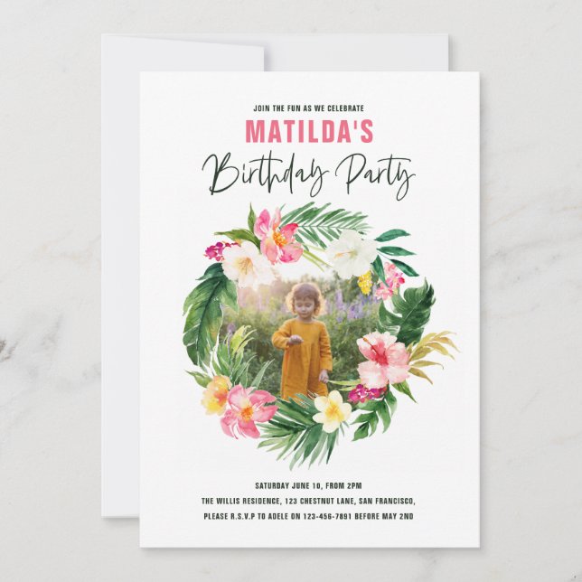 flamant jaune rose fleuri tropical élégant (Devant)