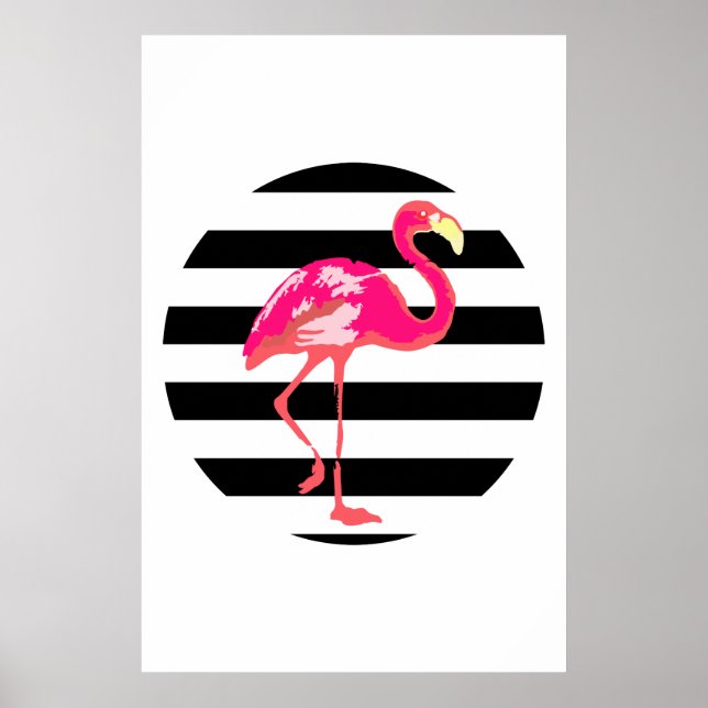 Flamant rose, affiche d'été tropicale, affiche de  (Devant)