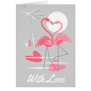 Flamant rose Amour avec amour à l'intérieur du tex