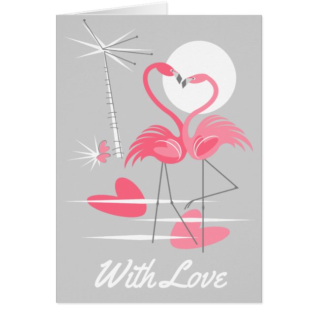 Flamant rose Amour avec amour à l'intérieur du tex (Devant)