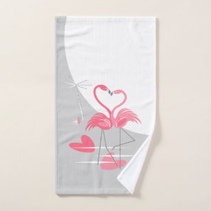Flamant rose Amour Grande Lune serviette à main ve