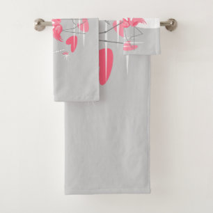 Flamant rose Amour Grande lune serviette ensemble
