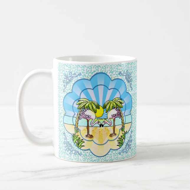 Flamant rose amoureux tasse (Gauche)