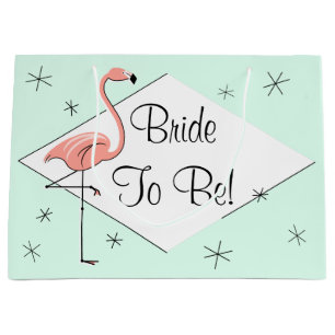 Flamant rose Aqua diamant Bride To Be! sac cadeau 
